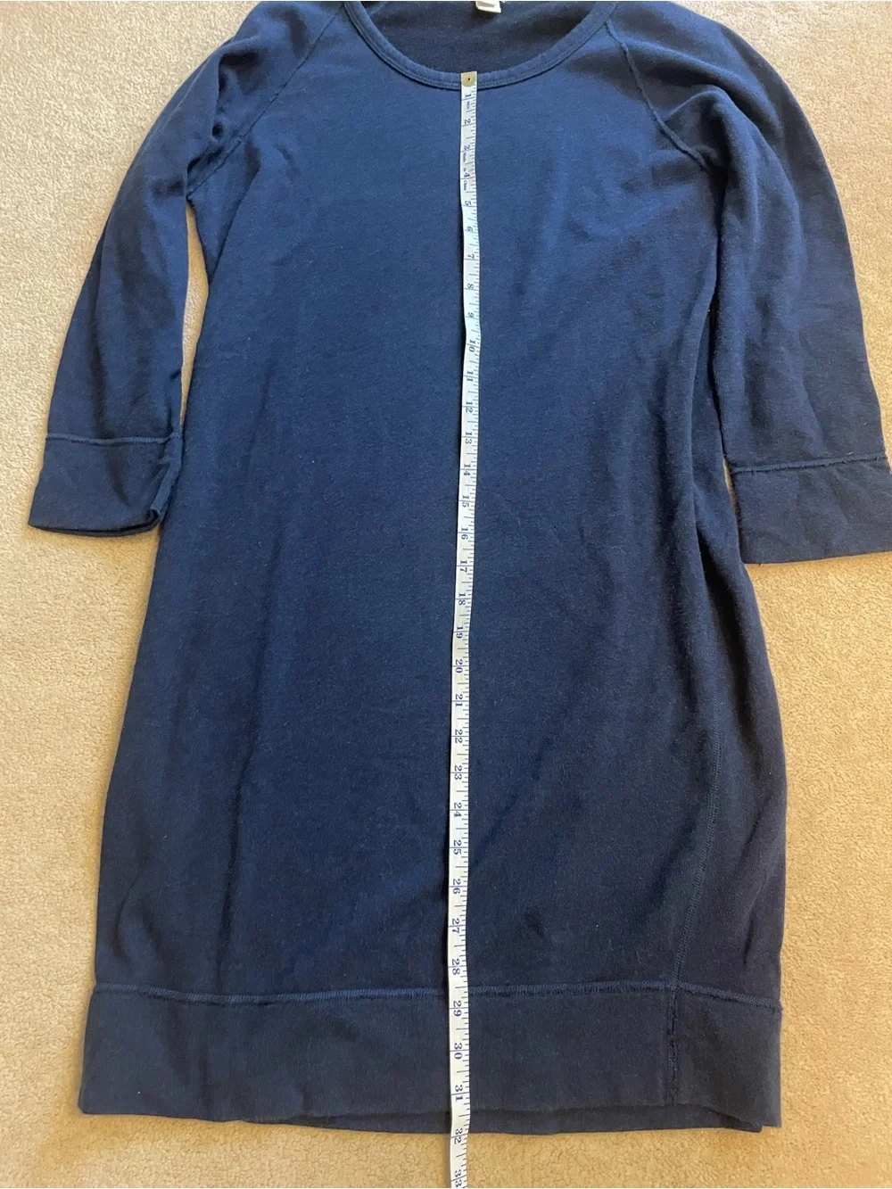 J. Crew Navy Blue Scoop-Neck Long Sleeve Dress